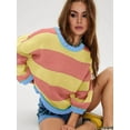 thumbnail image 5 of Vintage Sweaters for Women Crewneck Long Sleeve Preppy Oversized Knit Pullover Tops Yellow S, 5 of 7