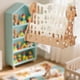 thumbnail image 5 of Estantería infantil, requiere montaje, estanterías resistentes, soporte para libros ilustrados para habitaciones de niños y niñas, salas de juegos, ha Caqui de 3 niveles, 5 of 9