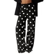 thumbnail image 2 of Guieoi High Rise Jeans for Women Polka-Dot Extra-Long Floor-Sweeping Stretchy Denim Pants with Pockets Trousers Clothing Black XL, 2 of 8