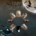 thumbnail image 4 of Halloween Faux Nails 24PCS Dark Cobweb Glittering Ghosty And Skeletons Easy Application For Parties, 4 of 8
