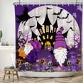 thumbnail image 3 of SUNOLIFE Purple Halloween Gnome Shower Curtain Horror Moon Night Waterproof Fabric Bathroom Curtain 72x78 in, 3 of 4