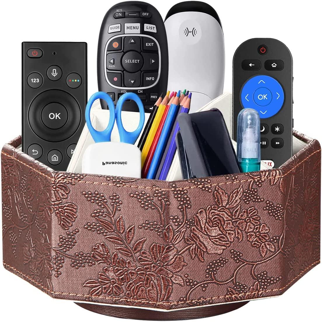 Remote Control Holder, Swivel Desk Organizer and Decorations for Living