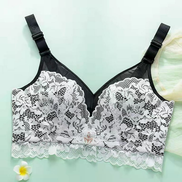 Deagia Clearance Bras for Women Push up Daily Bra Wire Free Underwear Large  Size Thin Cup Lace Bra Womens Sports Bras 2XL #1130 