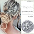 thumbnail image 3 of Bride Flower Wedding Hair Vine Crystal Bridal Hair Piece Rhinestone Party Hair Accessories Leaf Hair Jewelry Bead Headpiece for Women and Girls, 3 of 4
