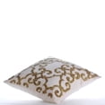 thumbnail image 3 of Pillow Case Zip, Gold Pillow Cases, Beaded Damask Turkish Pillows Cover, 14x14 inch (35x35 cm) Throw Pillow Cover, Square Cotton Linen Pillows Covers, Floral - Gold Encrusted, 3 of 7