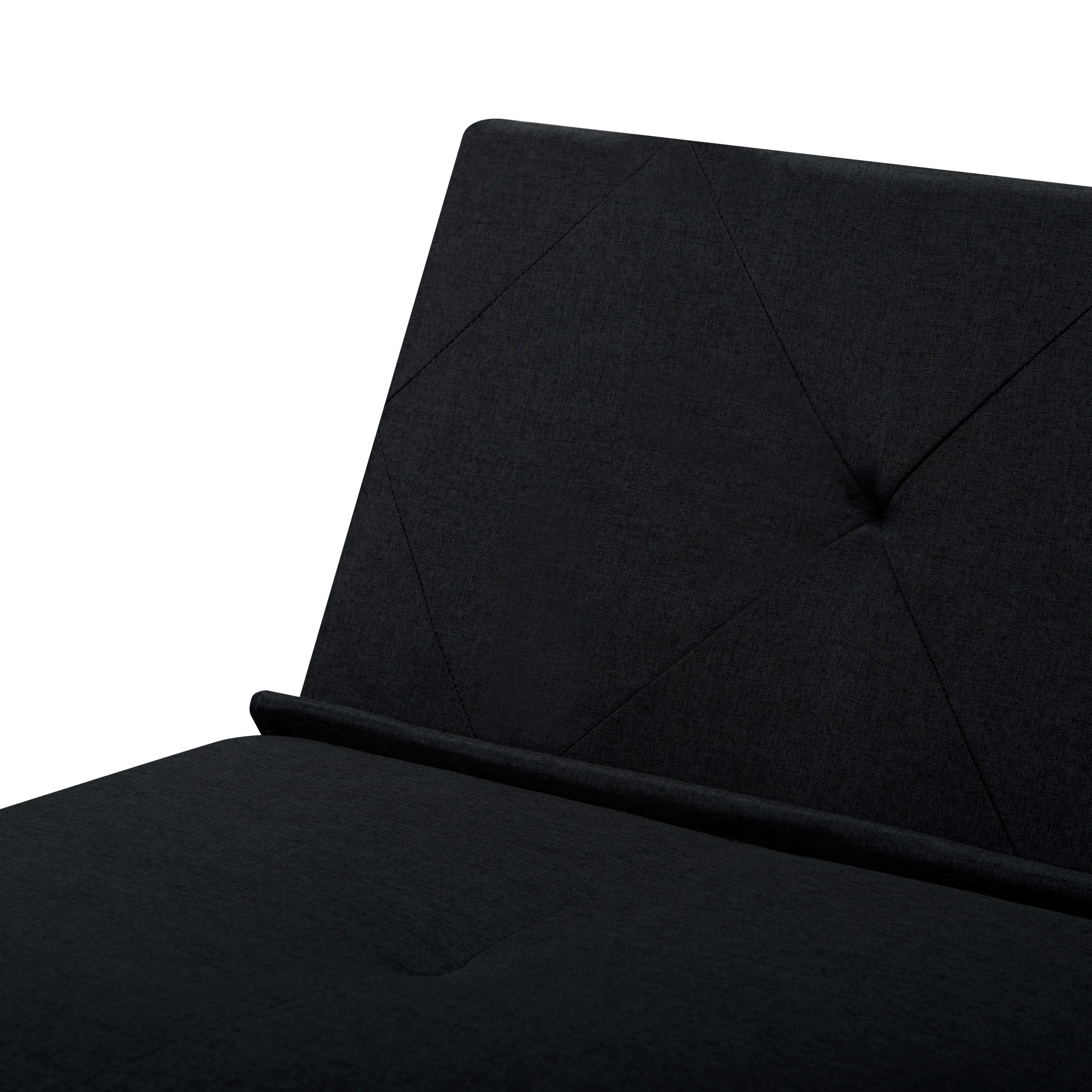BSHTI 63.39" Futon Sofa Bed, 5-Position Convertible, Black photo 6