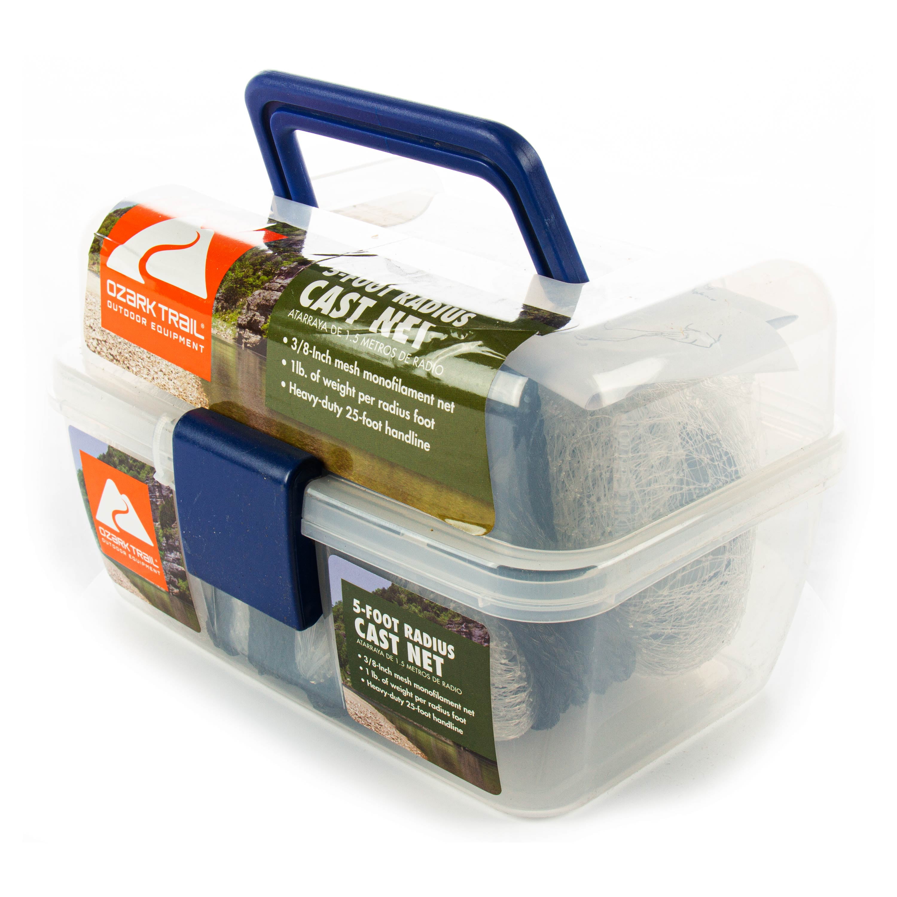 Ozark Trail Cast Net with 3/8-Inch Mesh, 5-Foot Radius, Monofilament, Heat Treated - Walmart.com Ozark Trail Cast Net with 3/8-Inch Mesh, 5-Foot Radius, Monofilament, Heat Treated - Walmart.com