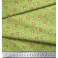 thumbnail image 3 of Soimoi Green polyester Crepe Fabric Heart & Cute Monkey Kids Decor Fabric Printed Yard 52 Inch Wide, 3 of 3