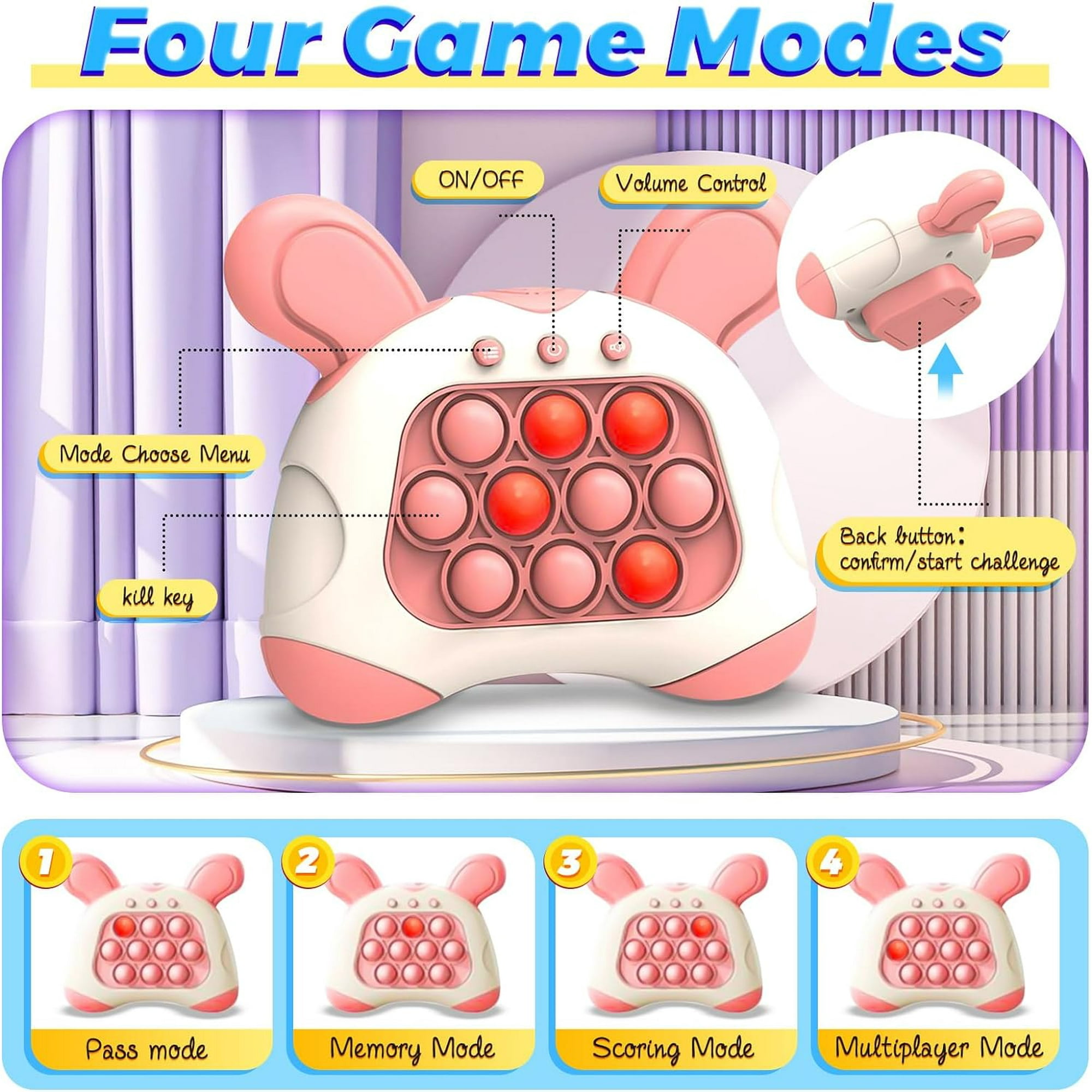 XINQIHANG Jeu Pop It Pour Enfants, Jeu Pop Portatif Jeu Pop Rapide Jeu Électronique Jeu Sensoriel Jouets Anti-Stress Pour Adultes Enfants Cadeaux D 'Anniversaire Pour Enfants 3 4 5 6 7+ Ans Garçons