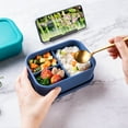 thumbnail image 4 of Contenants Alimentaires Boîte Fraîche Pratiques Réutilisables à Trois Compartiments Boîte à Lunch pour Ranger Collations pour Enfants Plats à Emporter Restes, 4 of 10