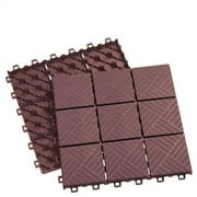 Interlocking 12-Piece Set Patio Pavers - Mocha-