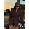 thumbnail image 5 of Chaqueta ajustada de cintura alta con solapa para mujer, abrigo de manga larga con botones de Color liso, moda urbana, novedad de 2024, 5 of 5