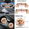 thumbnail image 6 of Yuyamidu Highland Cow Car Seat Cover Full Set of 16 Colorful Dalia Car Windshield Sun Shade Auto Steering Wheel Cover Seatbelt Strap Pad Handbrake Cover Set Rearview Mirror Cover Cup Mat Key Ring, 6 of 7