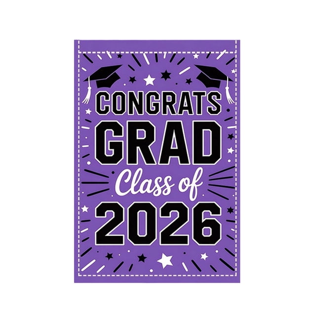 C Graduation Garden Flag Polyester Decoration For Party Outdoor Patio Photo Backdrop Banner 17.72X11.81 Inch