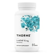 Angle View: Thorne 5-MTHF 15 Mg - Active, Tissue-Ready Folate - Essential Vitamin B to Support Methylation - 30 Capsules