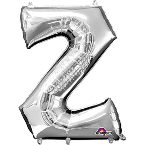 Burton & Burton Silver Letter Z Supershape Foil Balloon, 80cm