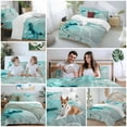 thumbnail image 5 of Queen 4 Piece Bedding Set Abstract Flowing Marble Texture Soft Breathable Duvet Cover and Pillowcase,Turquoise Fluid Art Duvet Cover Set Washable Bed Sheets for Bedroom Dormitory Guest Room, 5 of 9