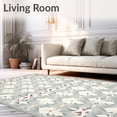 thumbnail image 2 of ODIKA 4'x6' Machine Washable Non-Slip Area Rug, Artistic Geometric with Abstract Flower Bursts and Elegant Symmetry High Traffic Rug, Beige, 58444, 2 of 7