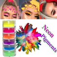 thumbnail image 3 of 6 Colors Mixed Neon Powder Eyeshadow Matte Mineral Sequin Nail Powder Shimmer Shiny Eyeshadow Waterproof Eyeshadow Mskeup tool, 3 of 5