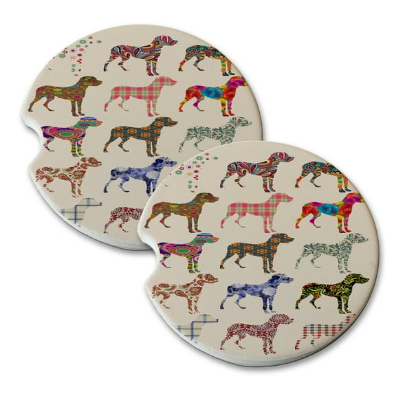 KuzmarK Sandstone Car Drink Coaster (set of 2) - Great Dane Dog
