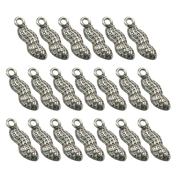 Mersess 20pcs Antique Alloy Peanut-Shaped Pendants Charms for Jewelry Making, Necklace and Accessories