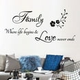 thumbnail image 2 of Openpig Family Letter Quote Removable Vinyl Decal Art Mural Home Decor Wall Stickers, 2 of 4