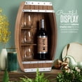 thumbnail image 5 of Sprightly Wooden Wine Barrel Display Case with Sliding Cover, Wine & Glasses Rack, Rustic Home Decor, 5 of 7