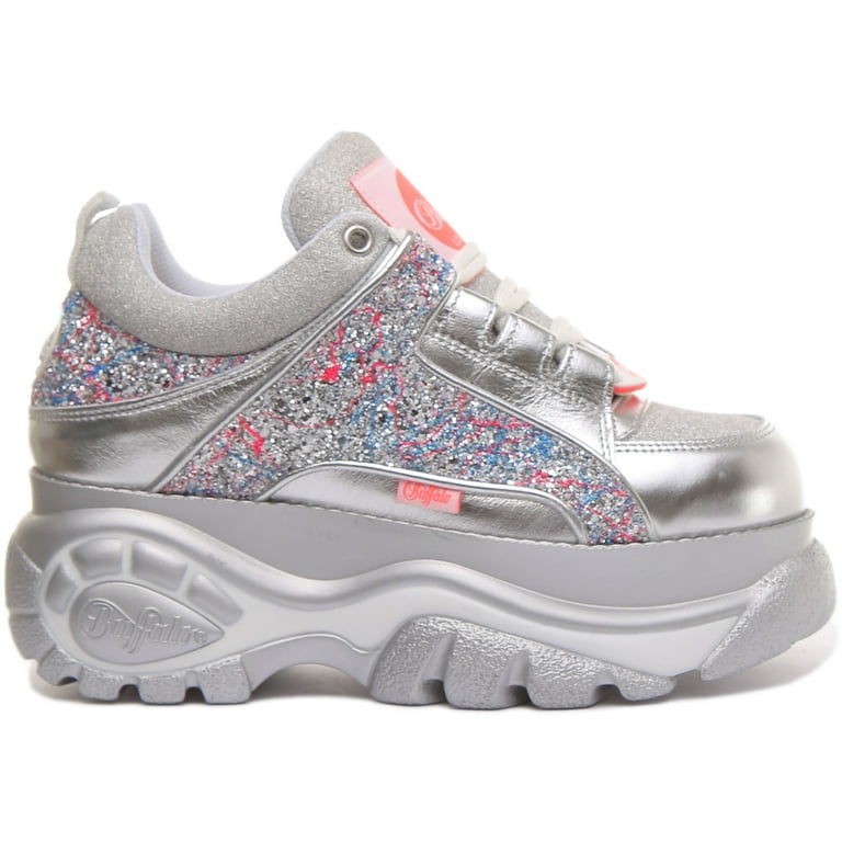 Buffalo 1339-14 2.0 Women's Lace Up Leather Platform Glitter