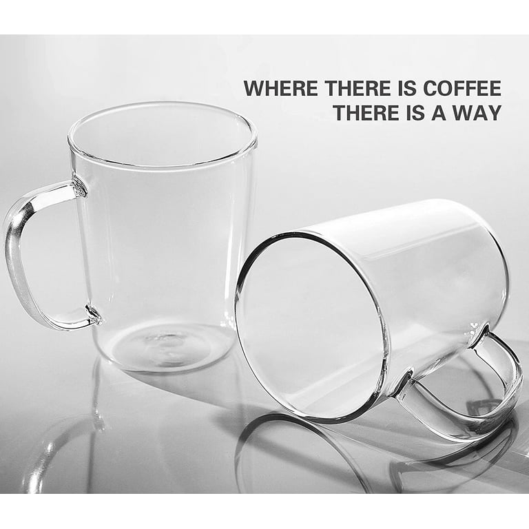 LUXU Glass Coffee Mugs 16 oz,Set of 4 Large Glass Coffee Cups Clear Tea Cups,Cute  Coffee Bar Accessories,Iced Coffee Glasses,Lead-Free Glass Cups for  Water,Latte,Milk-Flat Bottomed Design - Yahoo Shopping