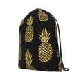 thumbnail image 2 of XMXT Unisex Drawstring Backpack for Women Men, Golden Fruits Pineapple Waterproof Gym Bag String Bags for Shopping Sport Travel, m, 2 of 8