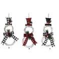 thumbnail image 4 of BrowQuartz Xmas Wreath Decor with LED Light Handmade Rattan Bow Snowman Garland Hanging Pendant Home Front Door Fireplace Wall Tree Red and black grid, 4 of 6