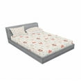 thumbnail image 3 of Tribal Bedding Set with Sheet & Covers, Primitive Fox Arrows Bear Lodge Houses Feather Graphic, Printed Bedroom Decor 2 Shams, 4 Sizes, Salmon Amber White, by Ambesonne, 3 of 3