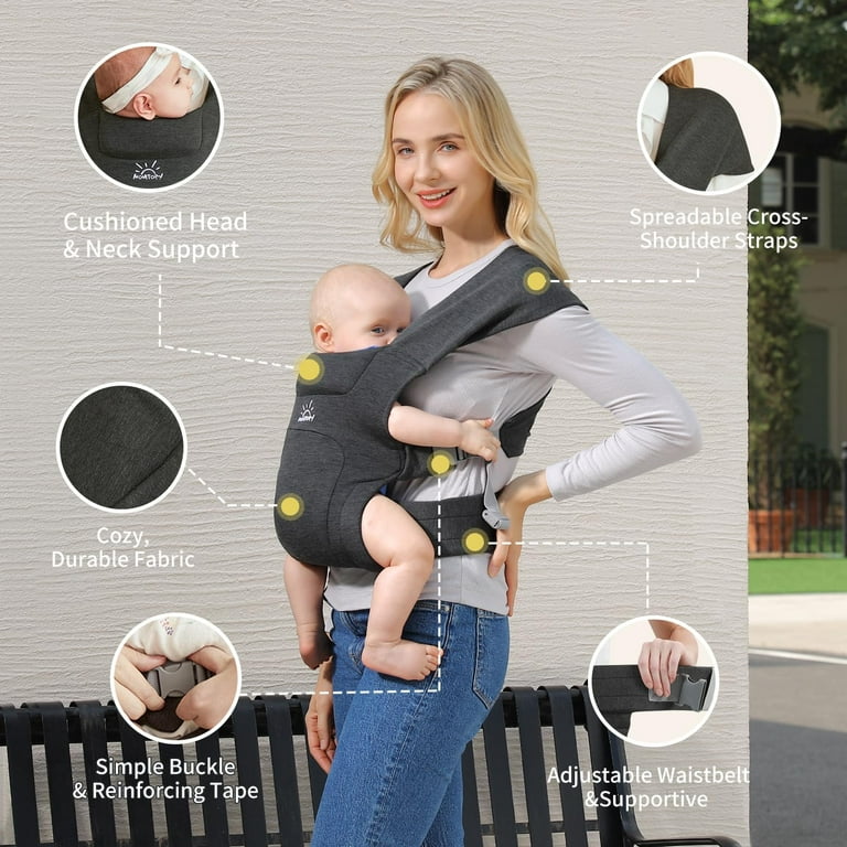 MOMTORY Newborn Carrier, Baby Carrier, Cozy Baby Wrap Carrier(7 