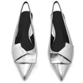 thumbnail image 4 of Zapatos Yremael para mujer, tacones de gatito, con lazo plateado, 4 of 7