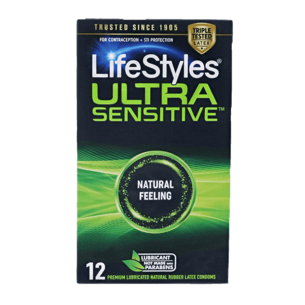 LifeStyles Ultra Sensitive Lubricated Latex Condoms, 12 ...
