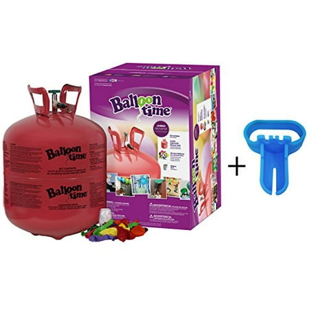 Small Helium Tank Balloon Time Disposable Helium Tank 14.9 cu.ft - 50 Latex Balloons + Balloon Tying Tool + Curling Ribbon ()