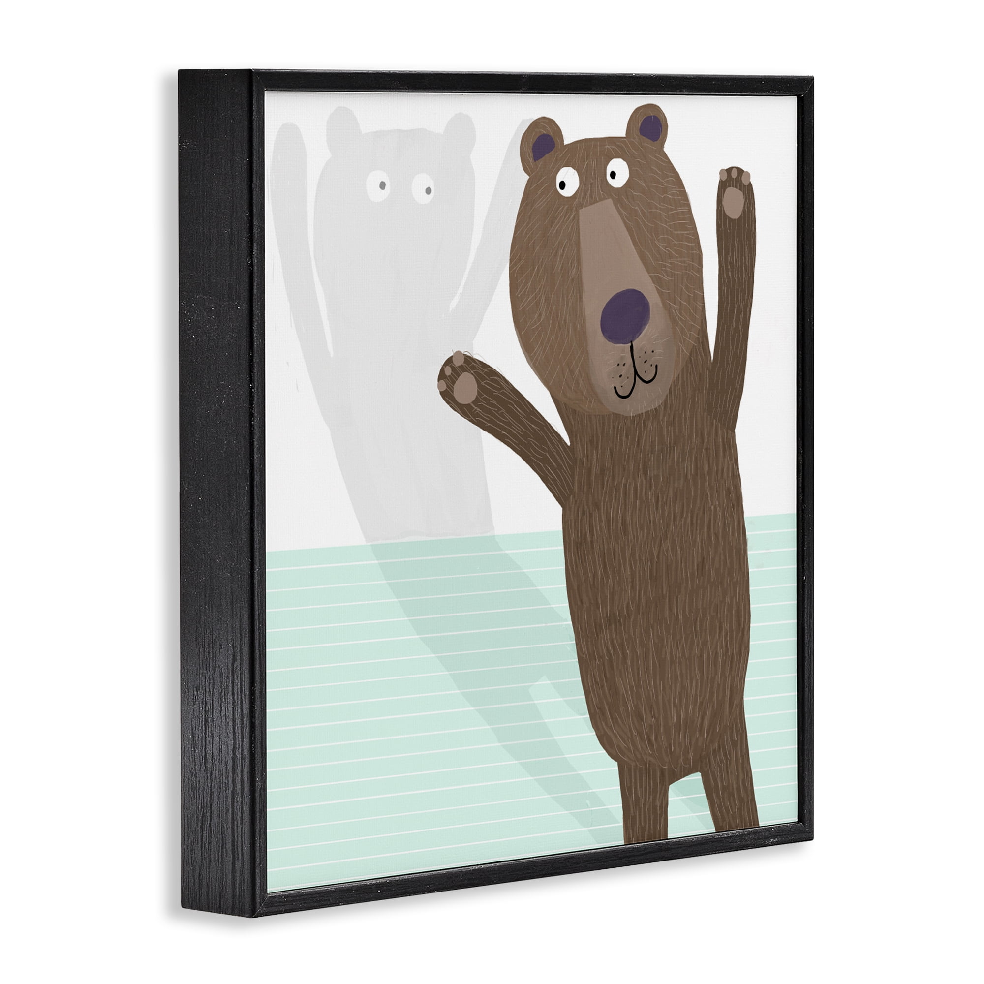 Stupell Industries Whimsical Bear Shadow Black Framed Giclee Art, design by Carla Daly