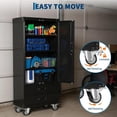 thumbnail image 7 of 67in Garage Storage Cabinet with Door Pegboard,Lockable Metal Storage Cabinet with Adjustable Shelves, Heavy Duty Rolling Storage Cabinet for Garage Home,Required Assembly,Black, 7 of 7