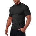 thumbnail image 2 of Muscle Shirts for Men Summer Lightweight Short Sleeve Neck Slim Fit Moisture Wicking Athletic Workout Gym Tshirt, 2 of 5