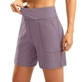 thumbnail image 2 of Womens Wide Leg Yoga Shorts High Waisted Stretch Shorts Summer Gym Athletic Workout Long Shorts With Pockets, 2 of 9
