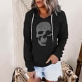 thumbnail image 2 of Likimi Halloween Womens Hoodies Long Sleeve Hallowmas Skull Print Hooded Sweatshirt For Women Loose Fit Fashion Casual Pullover Tops Size Xl, 2 of 5