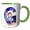 Green/White, variant on 3drose, Cute Astronaut Monogram Initial G, 11oz Mug