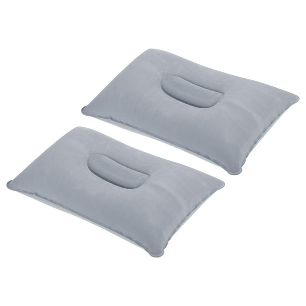 Almohada inflable Uxcell, almohada de viaje ultraligera para camping, paquete de 2 en gris