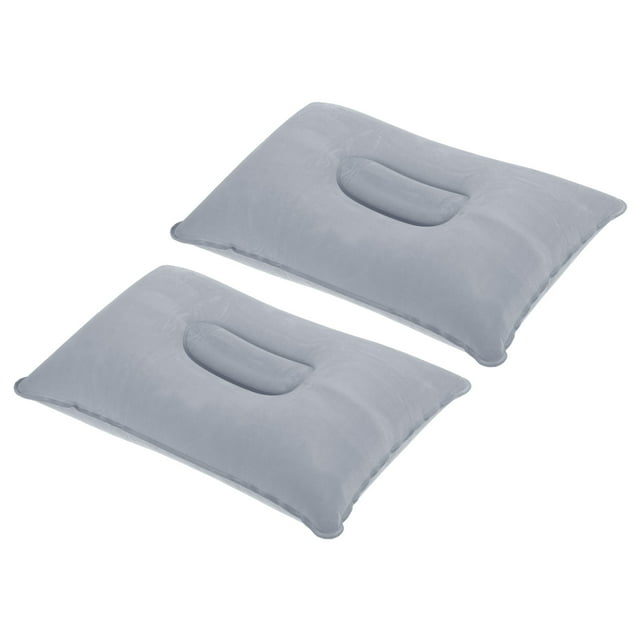 Almohada inflable Uxcell, almohada de viaje ultraligera para camping, paquete de 2 en gris