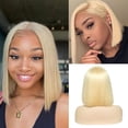 thumbnail image 1 of Blonde Bob Wig Human Hair 13X4 Lace Front Wigs Pre Plucked Bleached Knots 150% Density 613 Lace Front Wig Human Hair Straight Short Bob Wigs Human Hair Lace Frontal Wigs for Women (12inch), 1 of 7