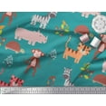 thumbnail image 2 of Soimoi Polyester Crepe Fabric Berries & Animals Cartoon Printed Fabric 1 Yard 42 Inch Wide, 2 of 3