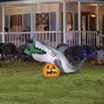 thumbnail image 2 of Gemmy Animated Halloween Inflatable Shark Snack Scene , 4 ft Tall, Multi, 2 of 5