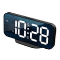 thumbnail image 1 of Reloj despertador con espejo LED, pantalla digital grande, reloj con función de repetición, reloj de escritorio con carga USB dual, reloj de pared, 1 of 6
