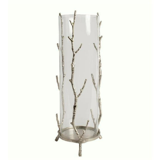 Privilege 96029 Aluminum Candle Holder, Silver - Medium