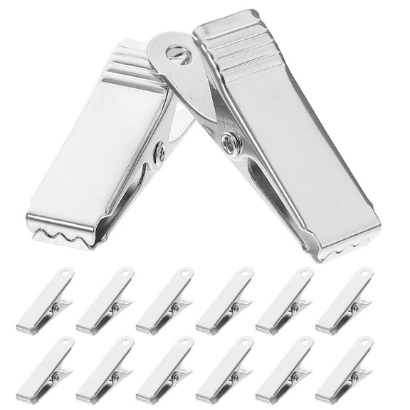 YUNLIGHTS 20 Pcs Metal Alligator Clip Clamp for Wire Spring Clamp Jaw Tarp Clips Electrical Tools Miniature Silver 3.9X1.1X1CM
